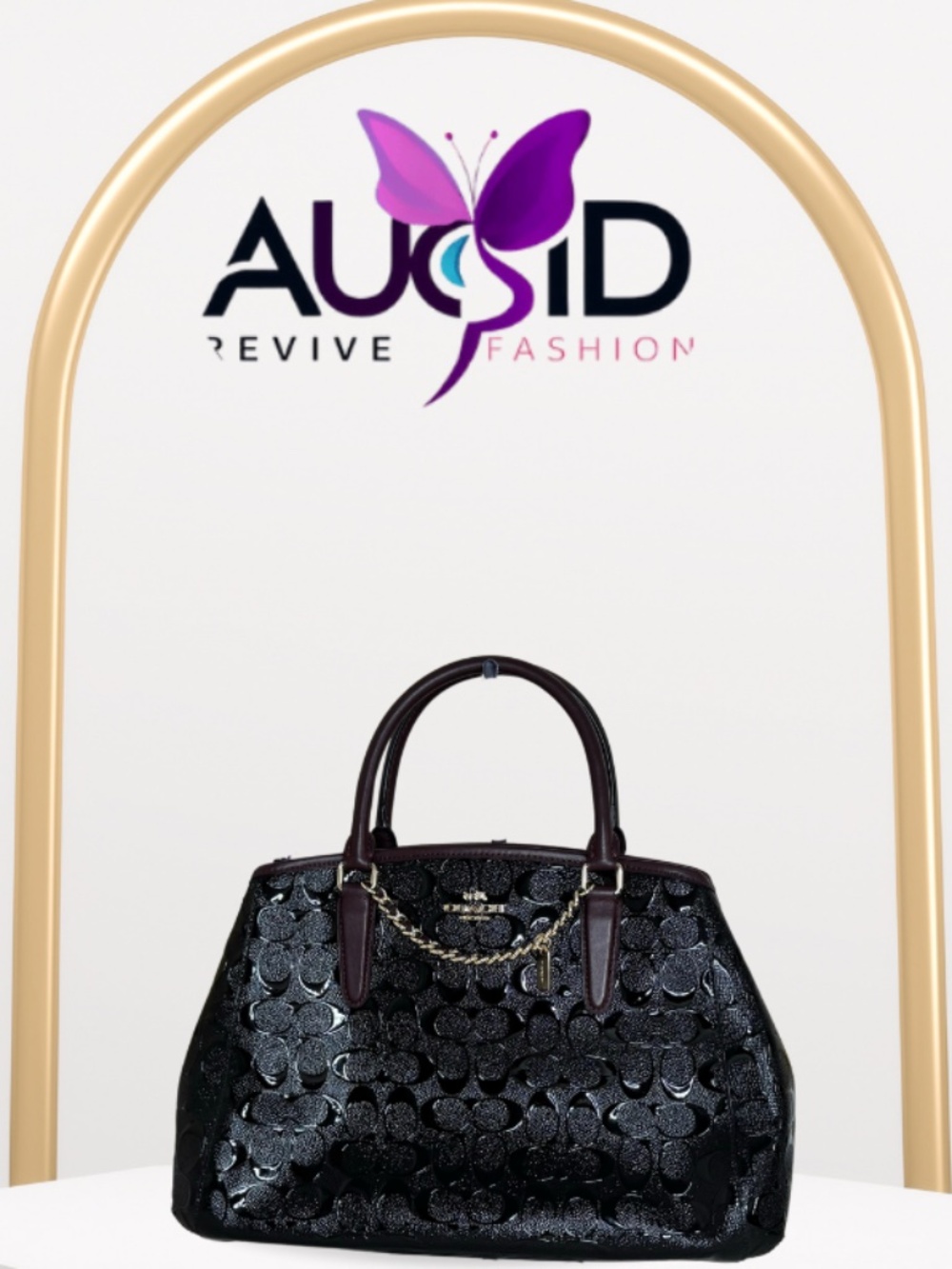 Elegant Glossy Coach Logo bag